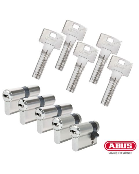 ABUS Bravus 3000 Schließzylinder Set | Bestehend aus 3 Profilzylinder & 2 Halbzylinder