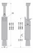 KWS Türfeststeller 1045 mit 90mm Hub - Zeichnung