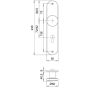 Langschild aus Aluminium 206 von Dieckmann - PZ-Ausführung mit Knauf - Zeichnung