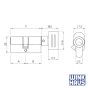 WINKHAUS keyTec N-tra Knaufzylinder - Zeichnung