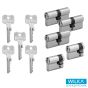 WILKA System 1400 Schließzylinderset - 3 Doppelzylinder & 2 Halbzylinder