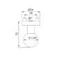 Abmessungen für geraden Kugelknauf