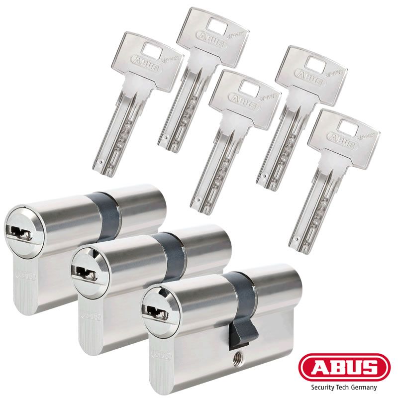 ABUS Bravus 3000 Schließzylinder Set  3 Profilzylinder mit dem gleichem  Schlüssel schließbar