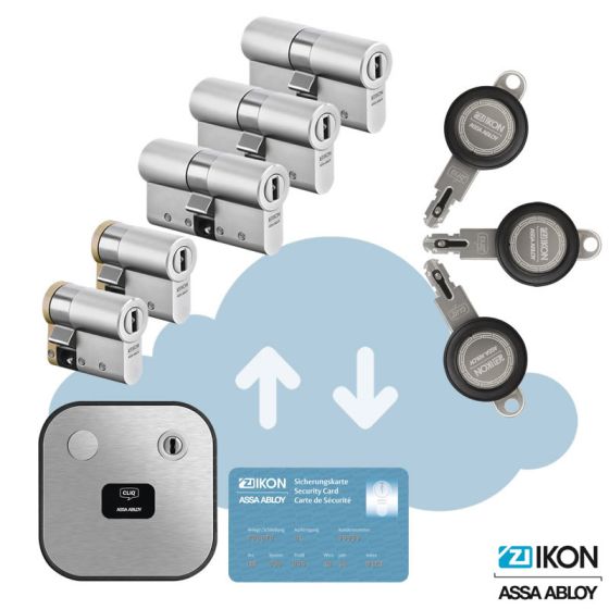 IKON Cliq Go - Starter Set | 3 Profilzylinder & 2 Halbzylinder