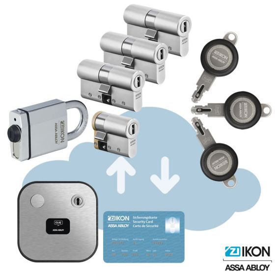 IKON Cliq Go - Starter Set | 3 Profilzylinder & 1 Halbzylinder & 1 Hangschloss
