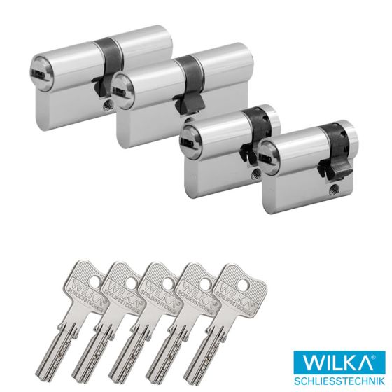 WILKA Wendeschlüssel System 3600 Profilzylinder 4er Set | Profilzylinder & Halbzylinder