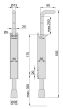 KWS Türfeststeller 1048 mit 250mm Hub - Zeichnung