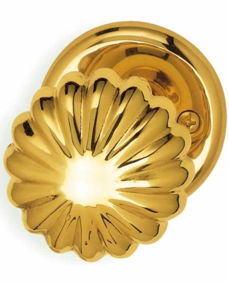 Messing polierter Knopf auf Rosette montiert