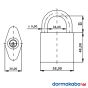 Dormakaba Expert Plus - Hangschloss mit 9 mm Bügel - Zeichnung