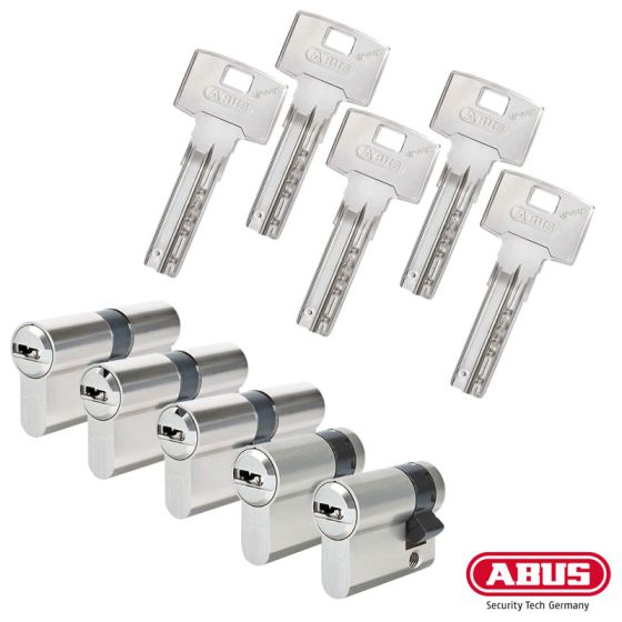ABUS Bravus 3000 Schließzylinder Set | Bestehend aus 3 Profilzylinder & 2 Halbzylinder