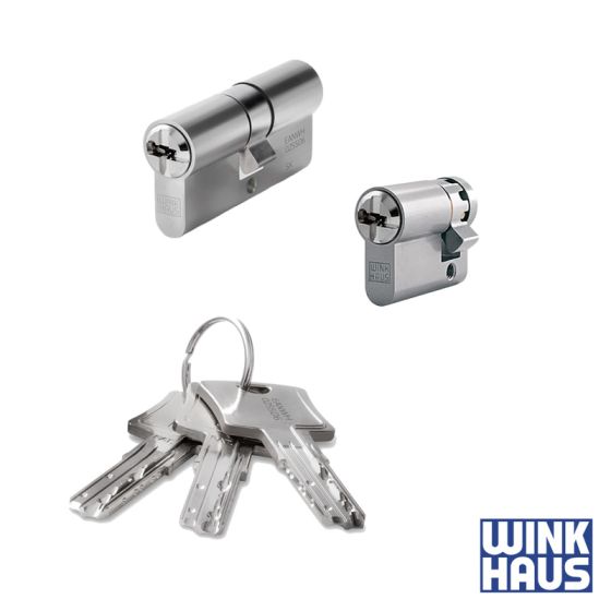 WINKHAUS keyTec N-tra 2er Set | 1 Profilzylinder & 1 Halbzylinder