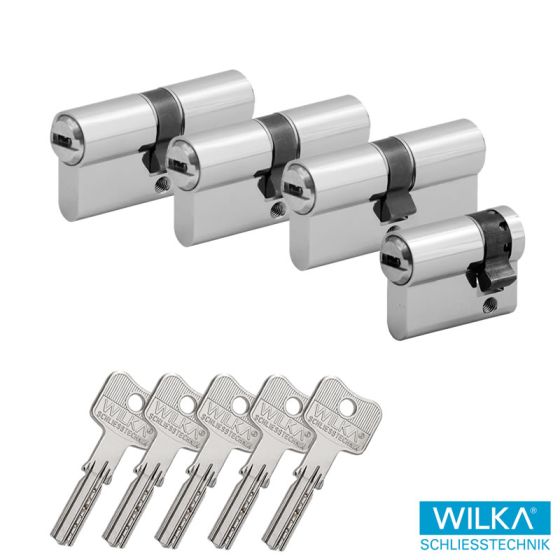 WILKA Wendeschlüssel System 3600 Profilzylinder 4er Set | Profilzylinder & Halbzylinder