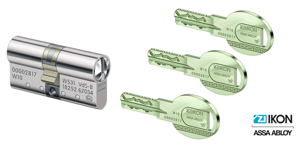 IKON WSW W10 Schließzylinder und Schlüssel